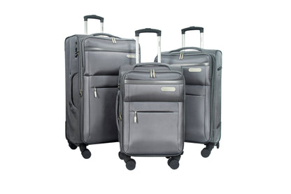 River Soft Shell Expandable 3 Piece Spinner Luggage Set