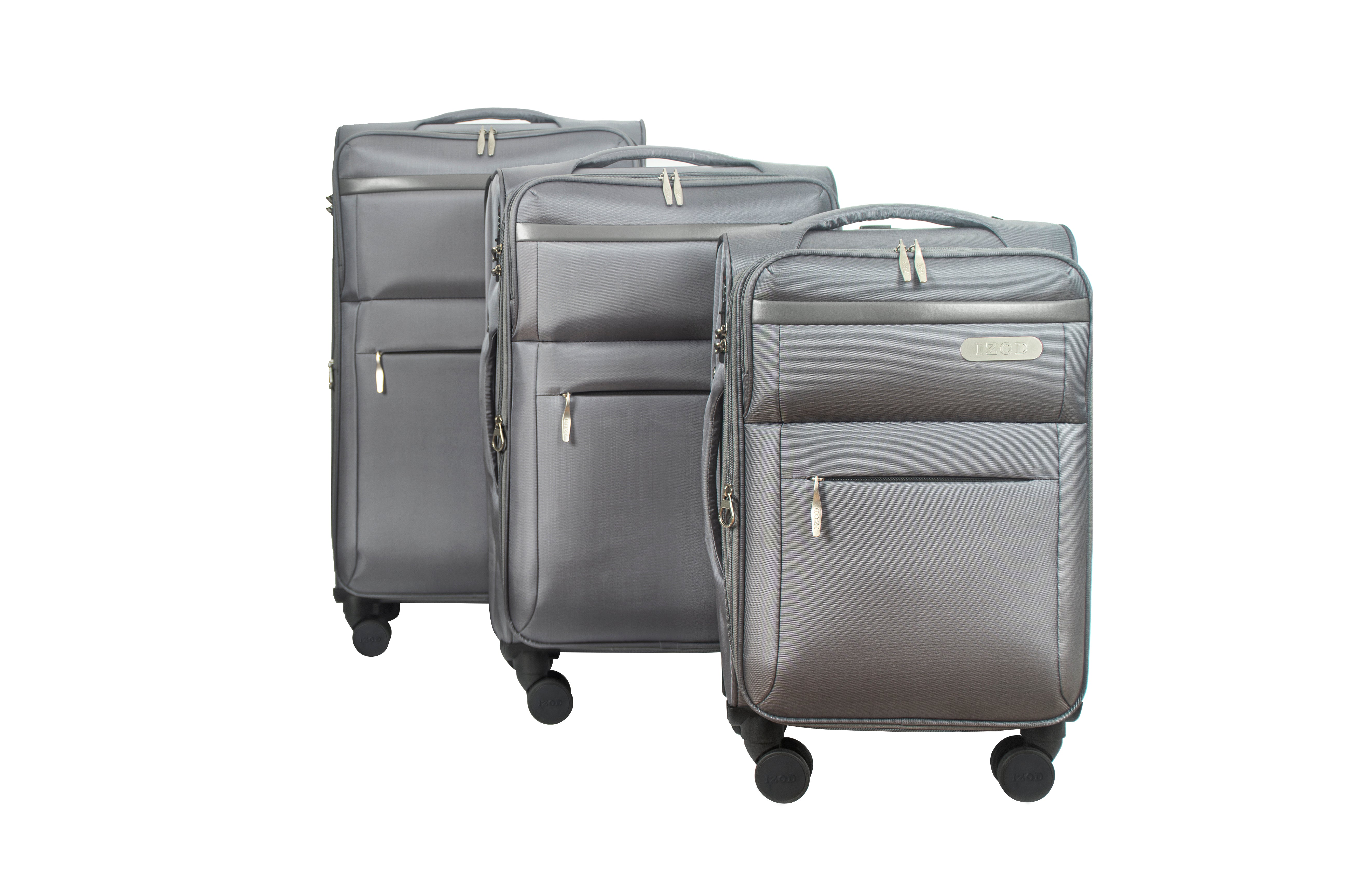 River Soft Shell Expandable 3 Piece Spinner Luggage Set