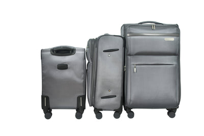 River Soft Shell Expandable 3 Piece Spinner Luggage Set