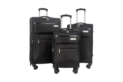 River Soft Shell Expandable 3 Piece Spinner Luggage Set