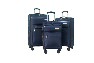 River Soft Shell Expandable 3 Piece Spinner Luggage Set
