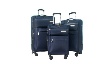 River Soft Shell Expandable 3 Piece Spinner Luggage Set