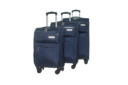 River Soft Shell Expandable 3 Piece Spinner Luggage Set