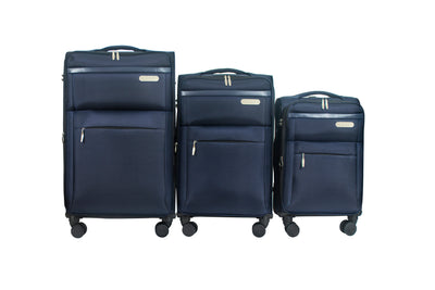 River Soft Shell Expandable 3 Piece Spinner Luggage Set