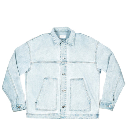 Bleached Indigo Oversized Denim Jacket