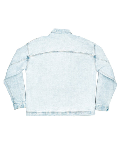 Bleached Indigo Oversized Denim Jacket