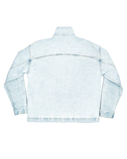 Bleached Indigo Oversized Denim Jacket