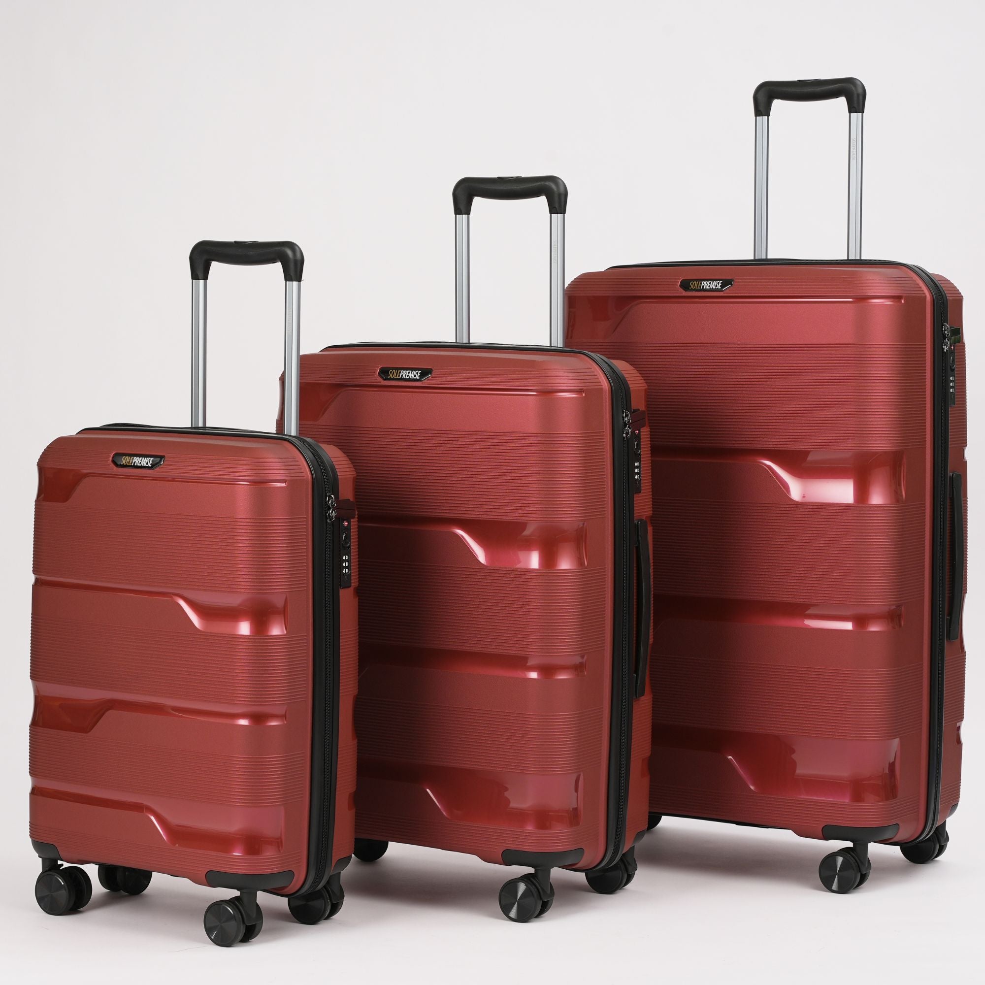28-inch Red Hardcase Roller Luggage with 360° Wheels & TSA Lock