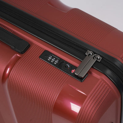 24-inch Red Hardcase Roller Luggage with 360° Wheels & TSA Lock