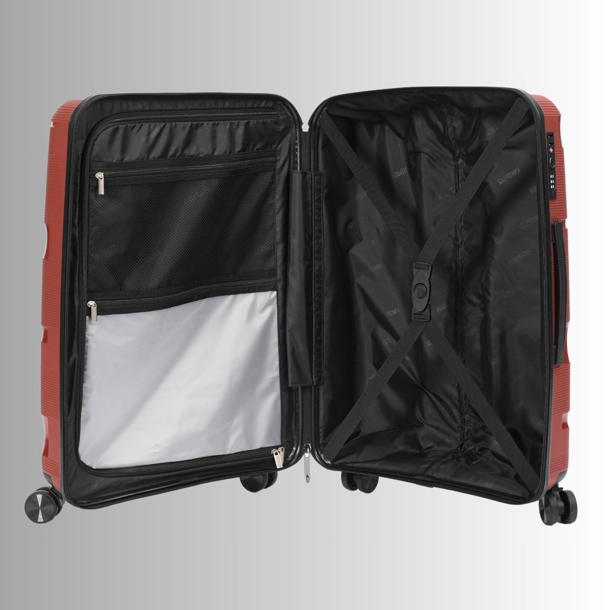 28-inch Red Hardcase Roller Luggage with 360° Wheels & TSA Lock