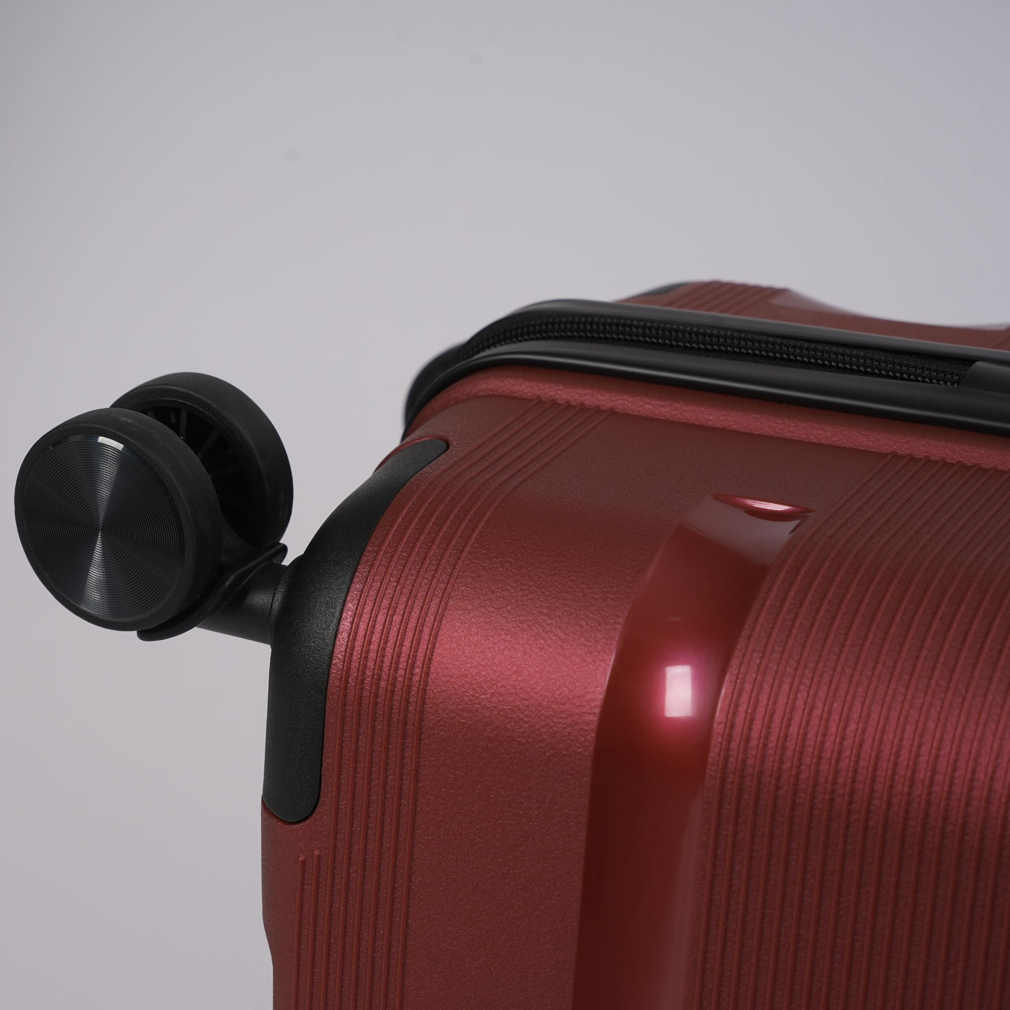 24-inch Red Hardcase Roller Luggage with 360° Wheels & TSA Lock