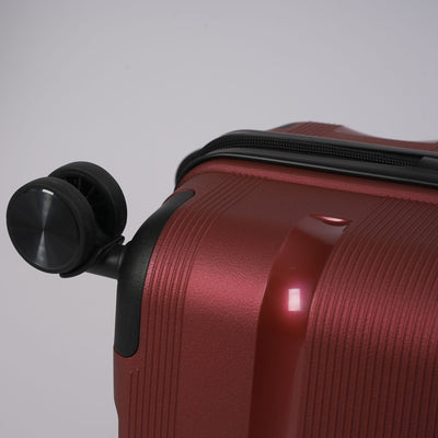 24-inch Red Hardcase Roller Luggage with 360° Wheels & TSA Lock