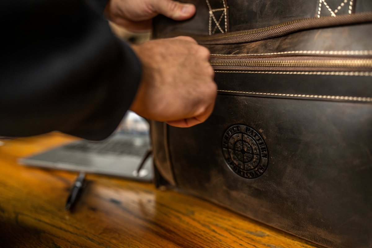 "Greenhead" Bottomland Full Grain Buffalo Leather Briefcase