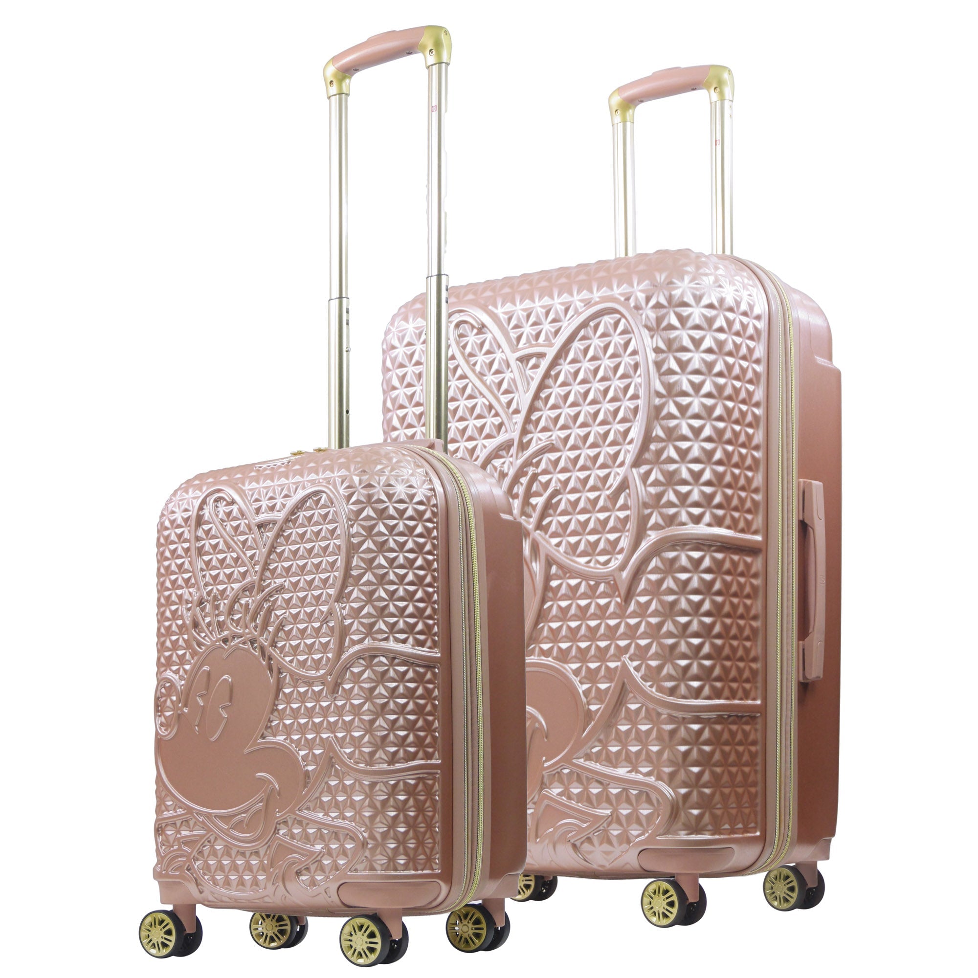 Disney Minnie Mouse Rolling Luggage 2 Piece Set Rose Gold