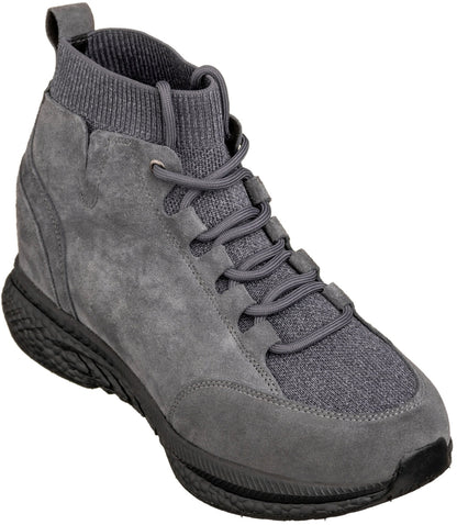 S23202 - 3 Inches Taller (Grey) - Men's Sneakers