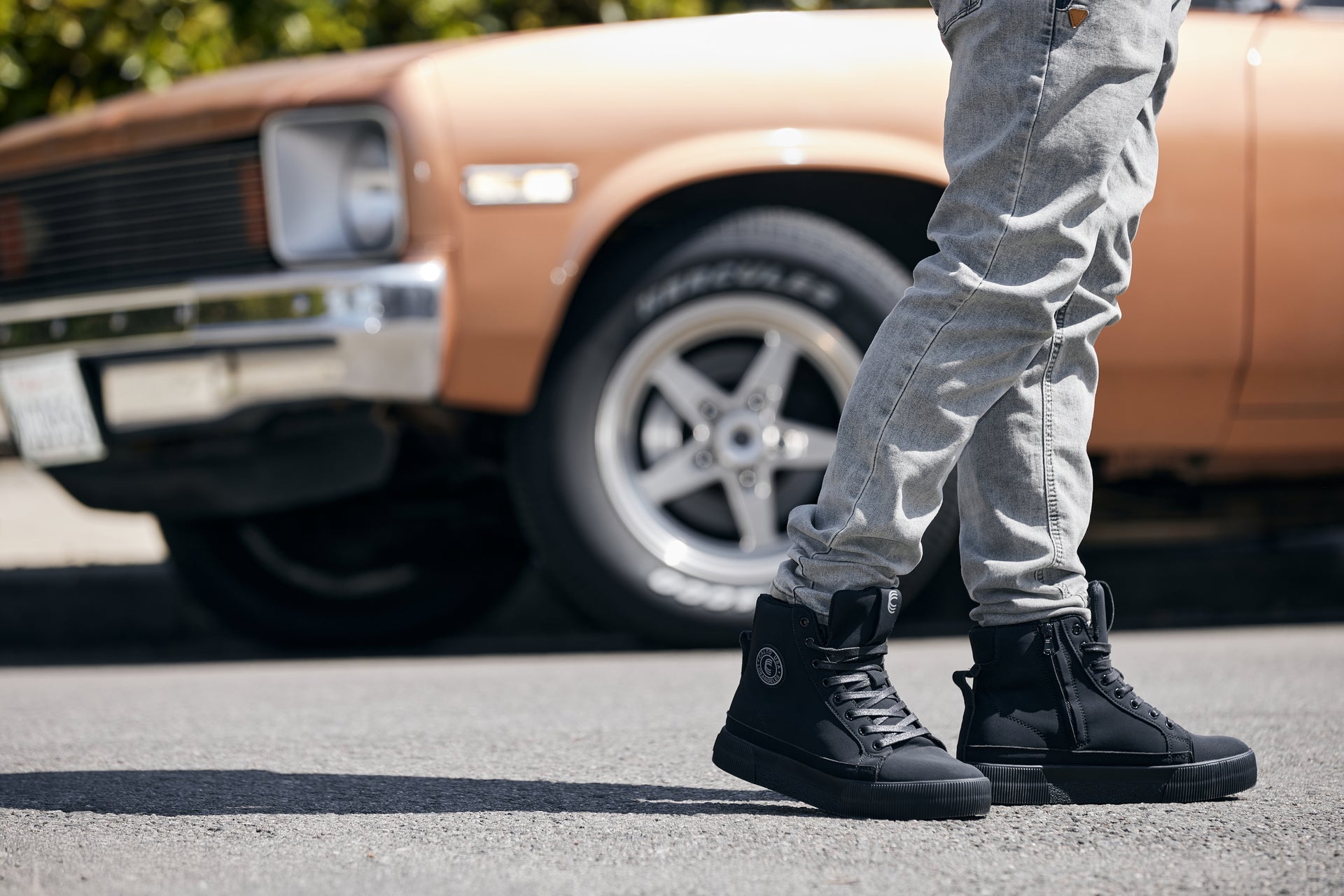 S3421 - 2.4 Inches Taller (Black) - Cap Toe High Top Zip-Up Sneaker Men's Boots