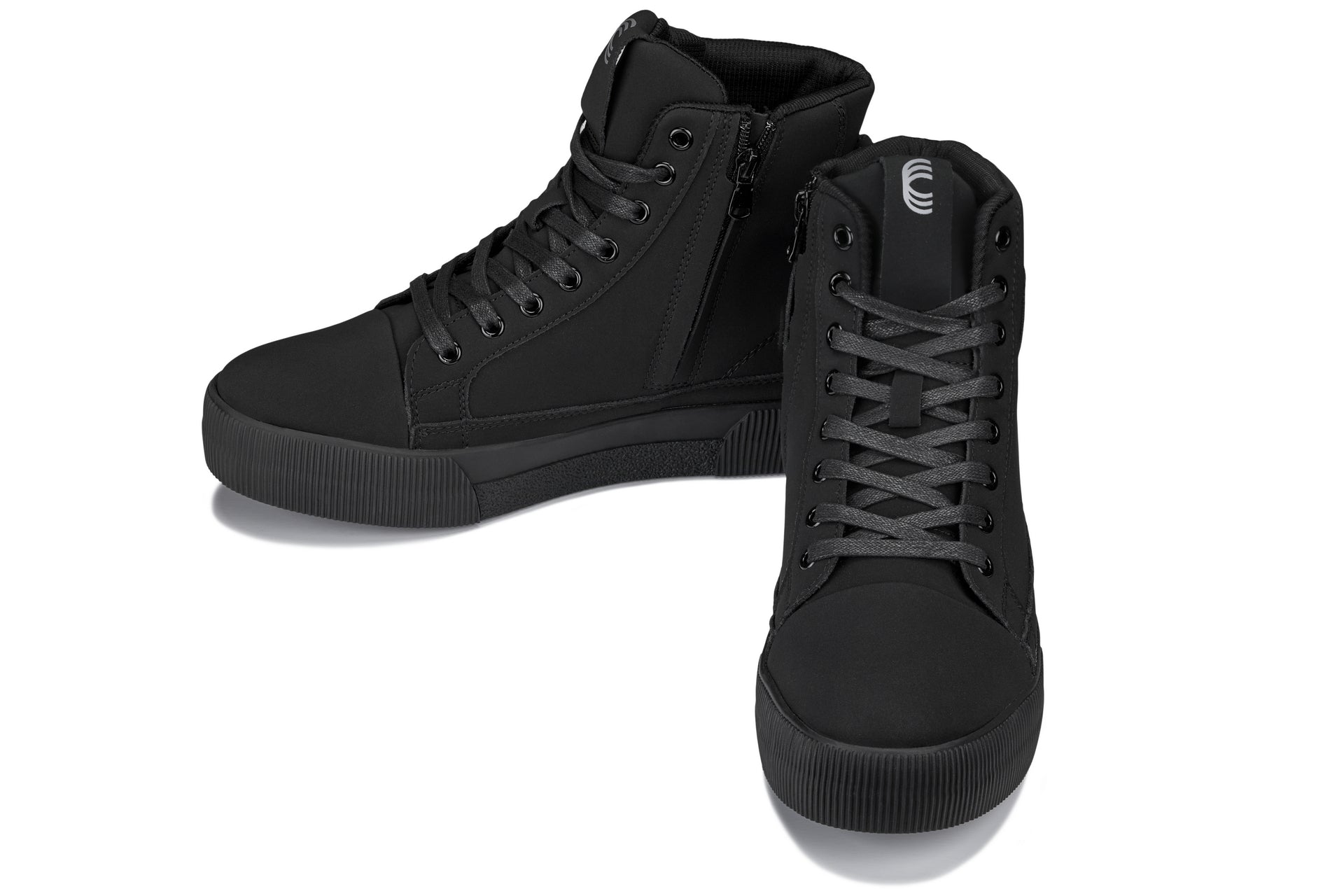 S3421 - 2.4 Inches Taller (Black) - Cap Toe High Top Zip-Up Sneaker Men's Boots