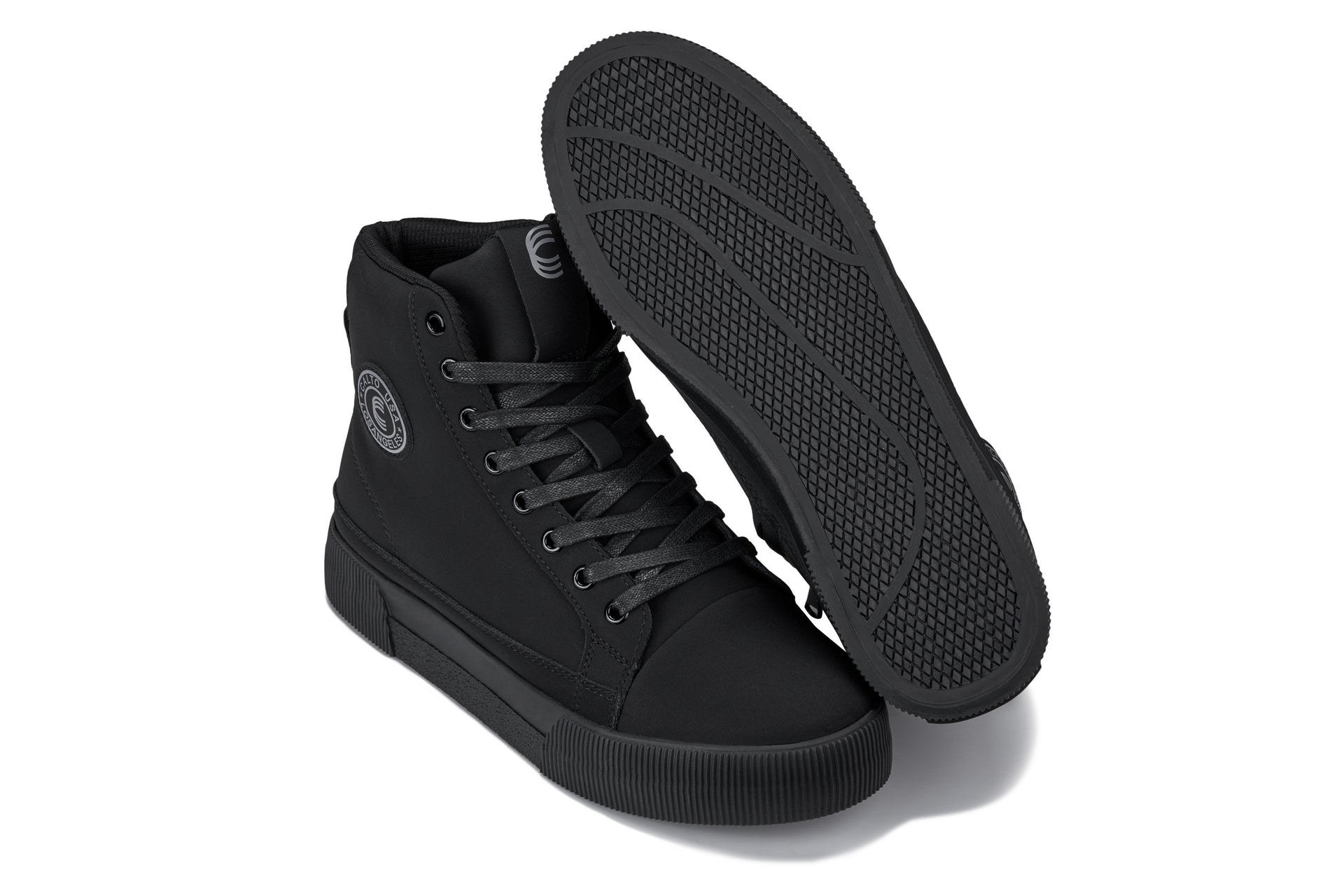 S3421 - 2.4 Inches Taller (Black) - Cap Toe High Top Zip-Up Sneaker Men's Boots