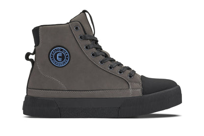 S3423 - 2.4 Inches Taller (Grey) - Cap Toe High Top Zip-Up Men's Sneaker Boots