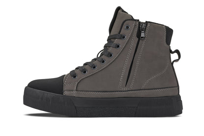 S3423 - 2.4 Inches Taller (Grey) - Cap Toe High Top Zip-Up Men's Sneaker Boots
