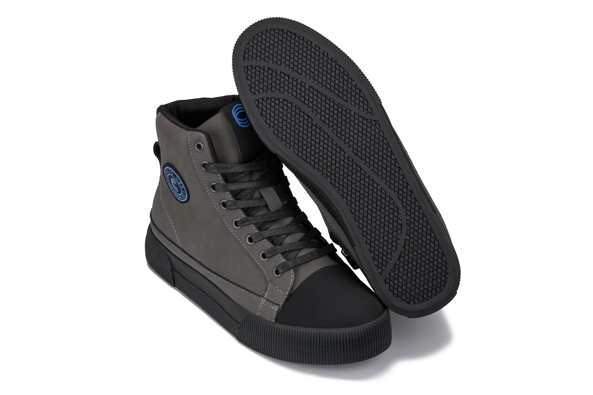 S3423 - 2.4 Inches Taller (Grey) - Cap Toe High Top Zip-Up Men's Sneaker Boots