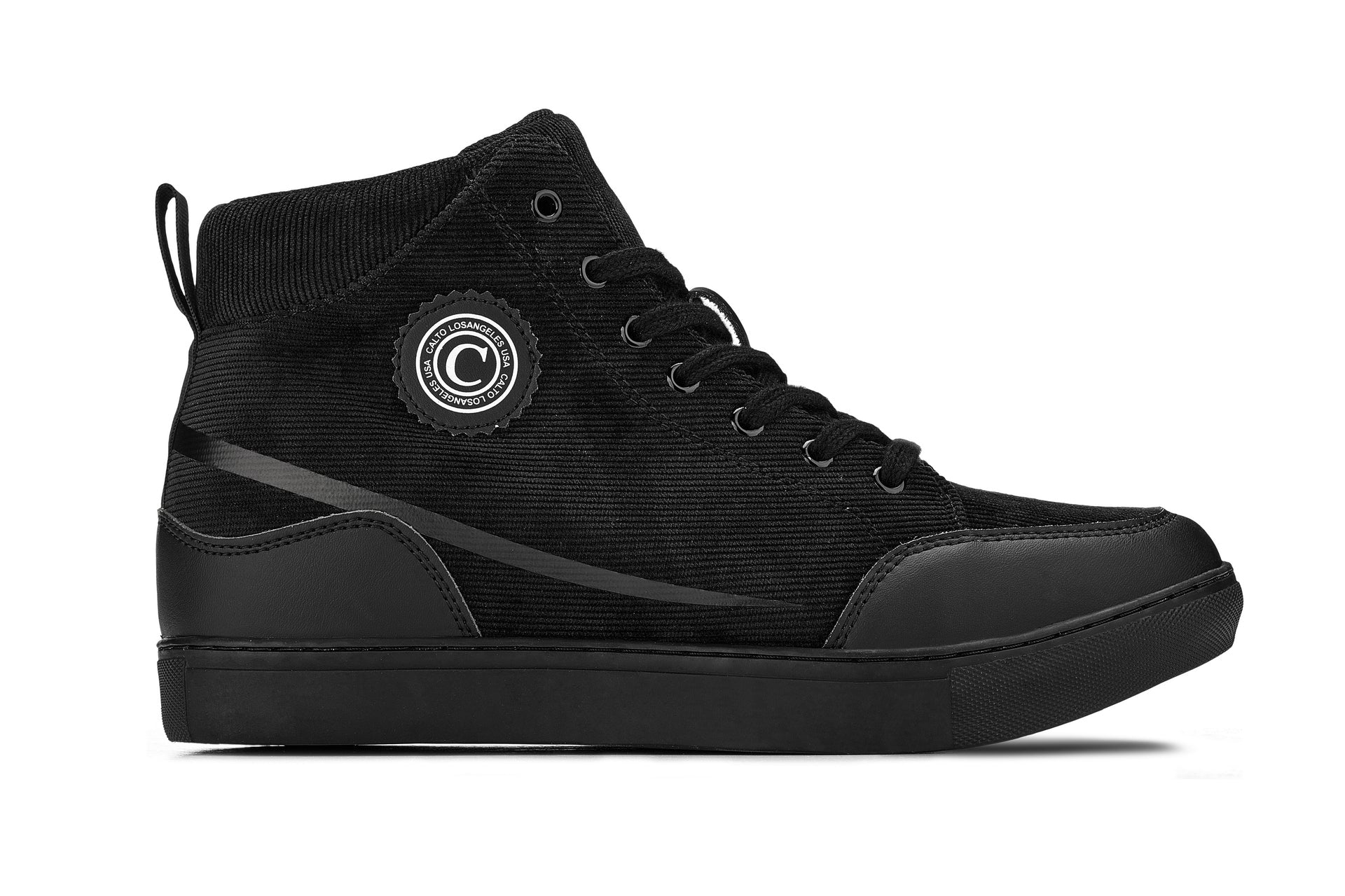 S4130 - 2.6 Inches Taller (Onyx/Black Sole) - Corduroy Ankle Top Men's Sneak-boot