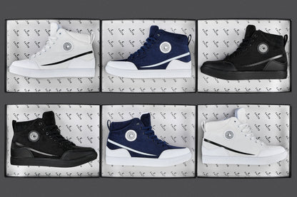 S4131 - 2.6 Inches Taller (Off-White/White Sole) - Corduroy Ankle Top Men's Sneak-boot