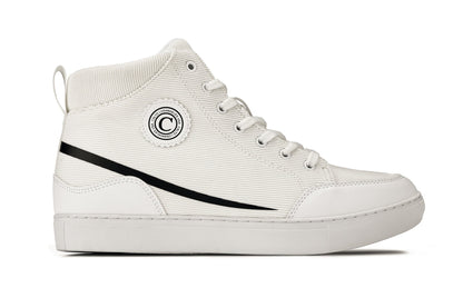 S4131 - 2.6 Inches Taller (Off-White/White Sole) - Corduroy Ankle Top Men's Sneak-boot