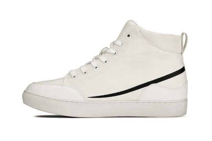 S4131 - 2.6 Inches Taller (Off-White/White Sole) - Corduroy Ankle Top Men's Sneak-boot