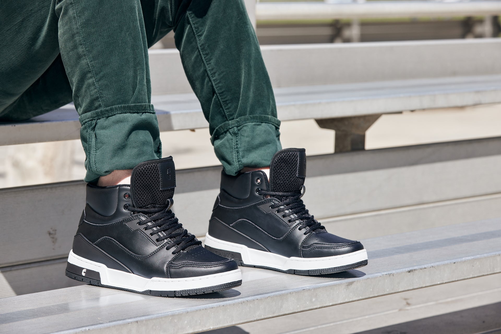S4750 - 3 Inches Taller (Black) - High Top Men's Sneakers