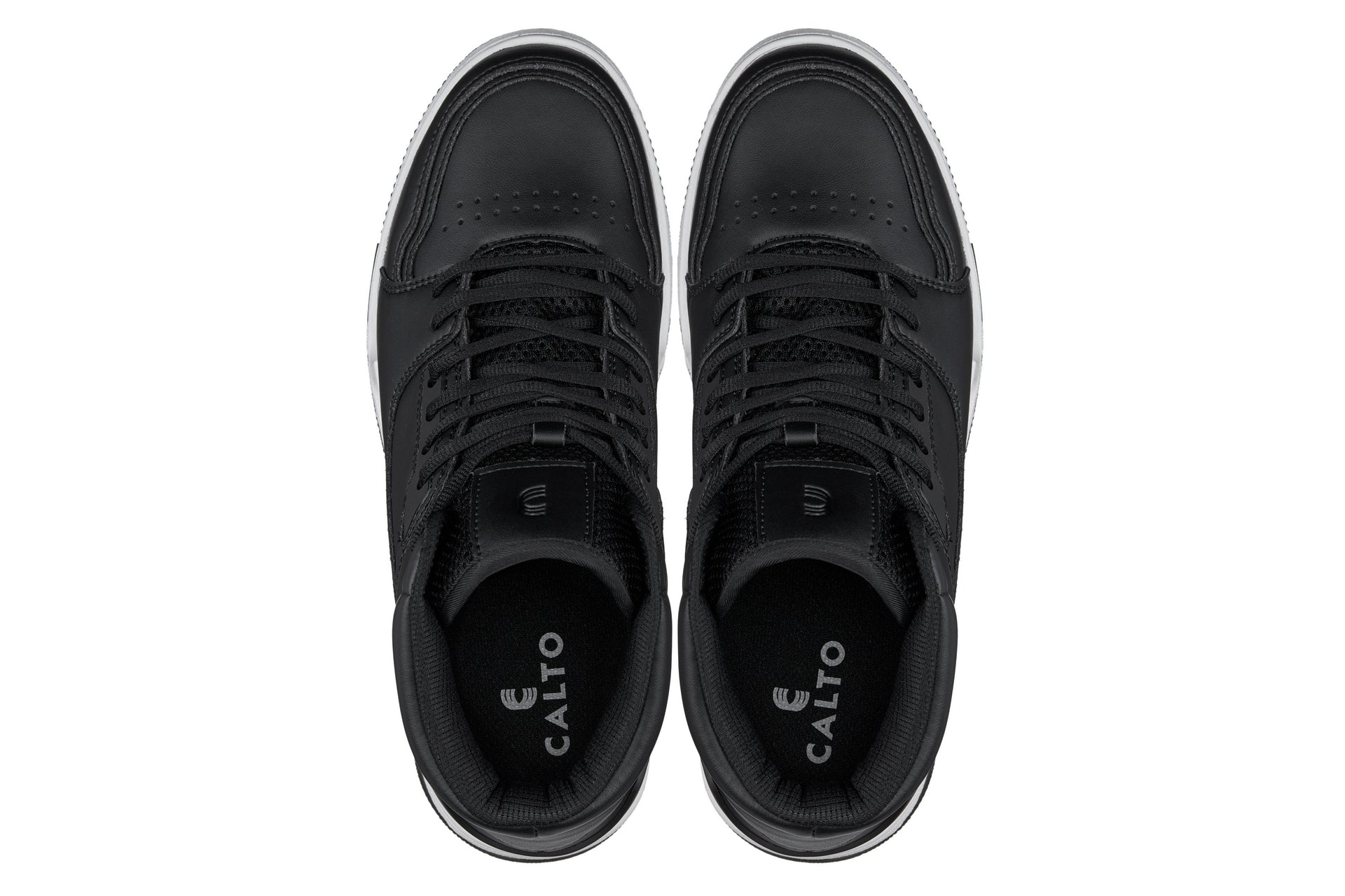 S4750 - 3 Inches Taller (Black) - High Top Men's Sneakers
