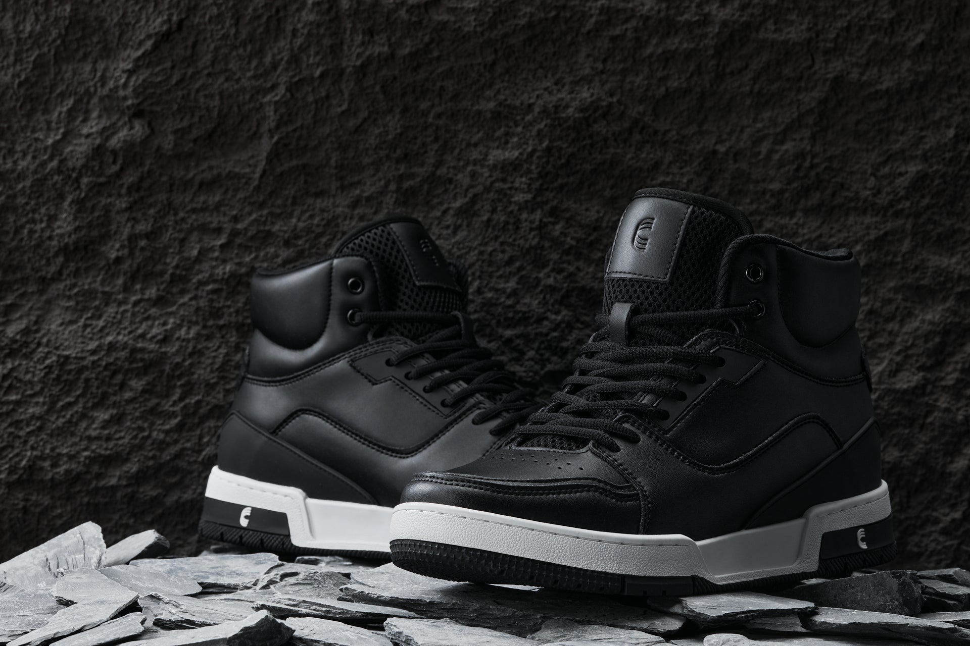 S4750 - 3 Inches Taller (Black) - High Top Men's Sneakers