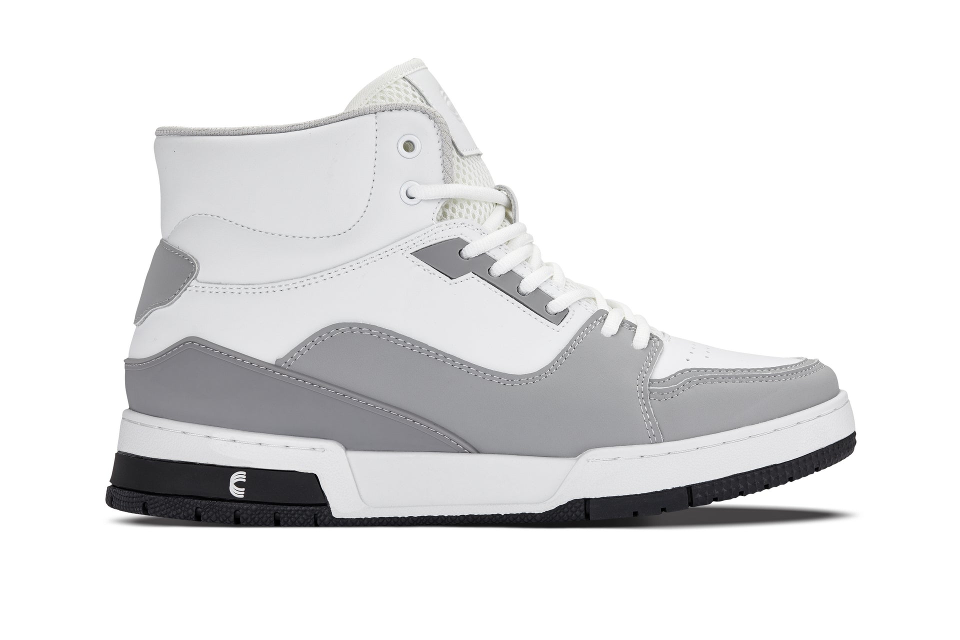 S4751 - 3 Inches Taller (White/Grey) - High Top Men's Sneakers