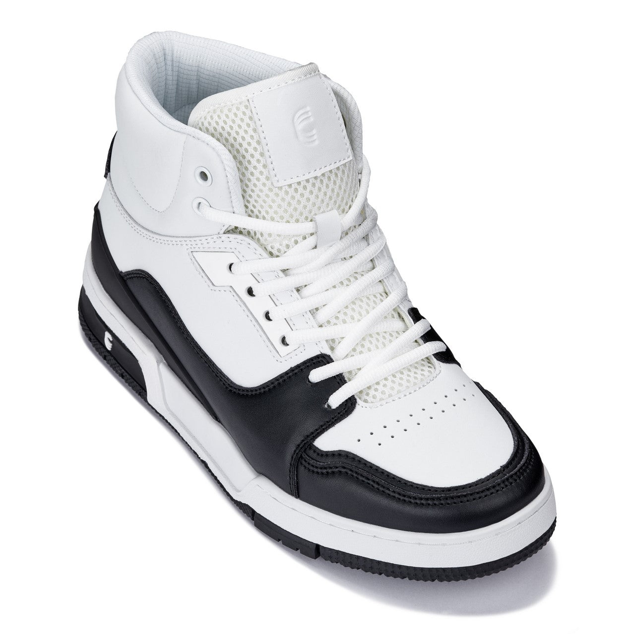 S4752 - 3 Inches Taller (White/Black) - High Top Men's Sneakers