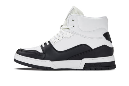 S4752 - 3 Inches Taller (White/Black) - High Top Men's Sneakers