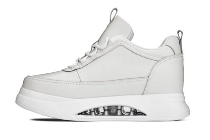 S4926 - 3.2 Inches Taller (Bone/White Sole) - Chunky Elevated Platform Men's Sneakers