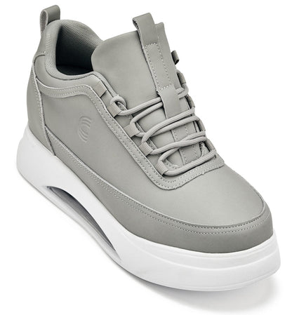 S4927 - 3.2 Inches Taller (Dove Grey) - Chunky Elevated Platform Men's Sneakers