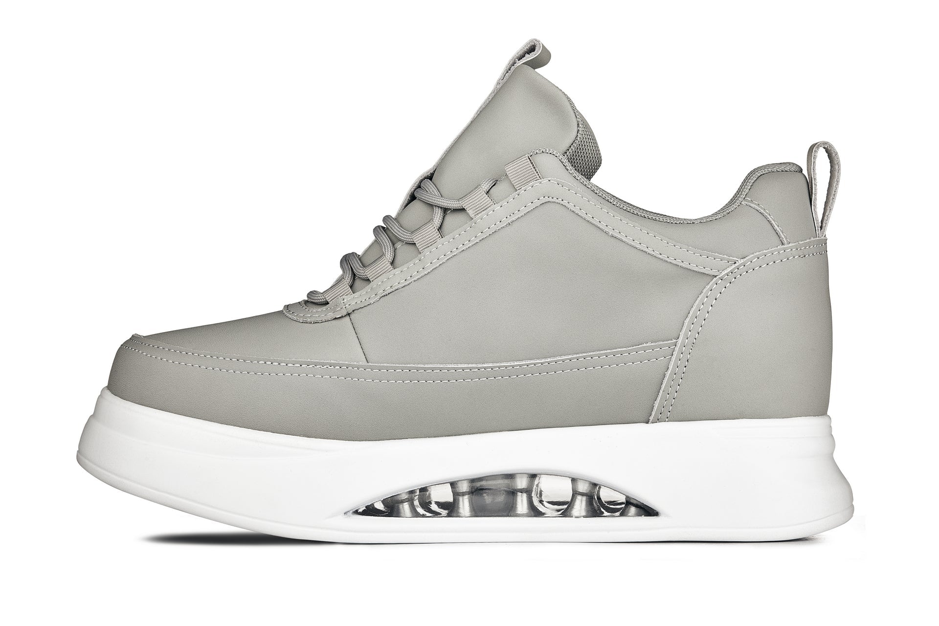 S4927 - 3.2 Inches Taller (Dove Grey) - Chunky Elevated Platform Men's Sneakers