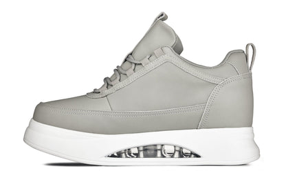 S4927 - 3.2 Inches Taller (Dove Grey) - Chunky Elevated Platform Men's Sneakers