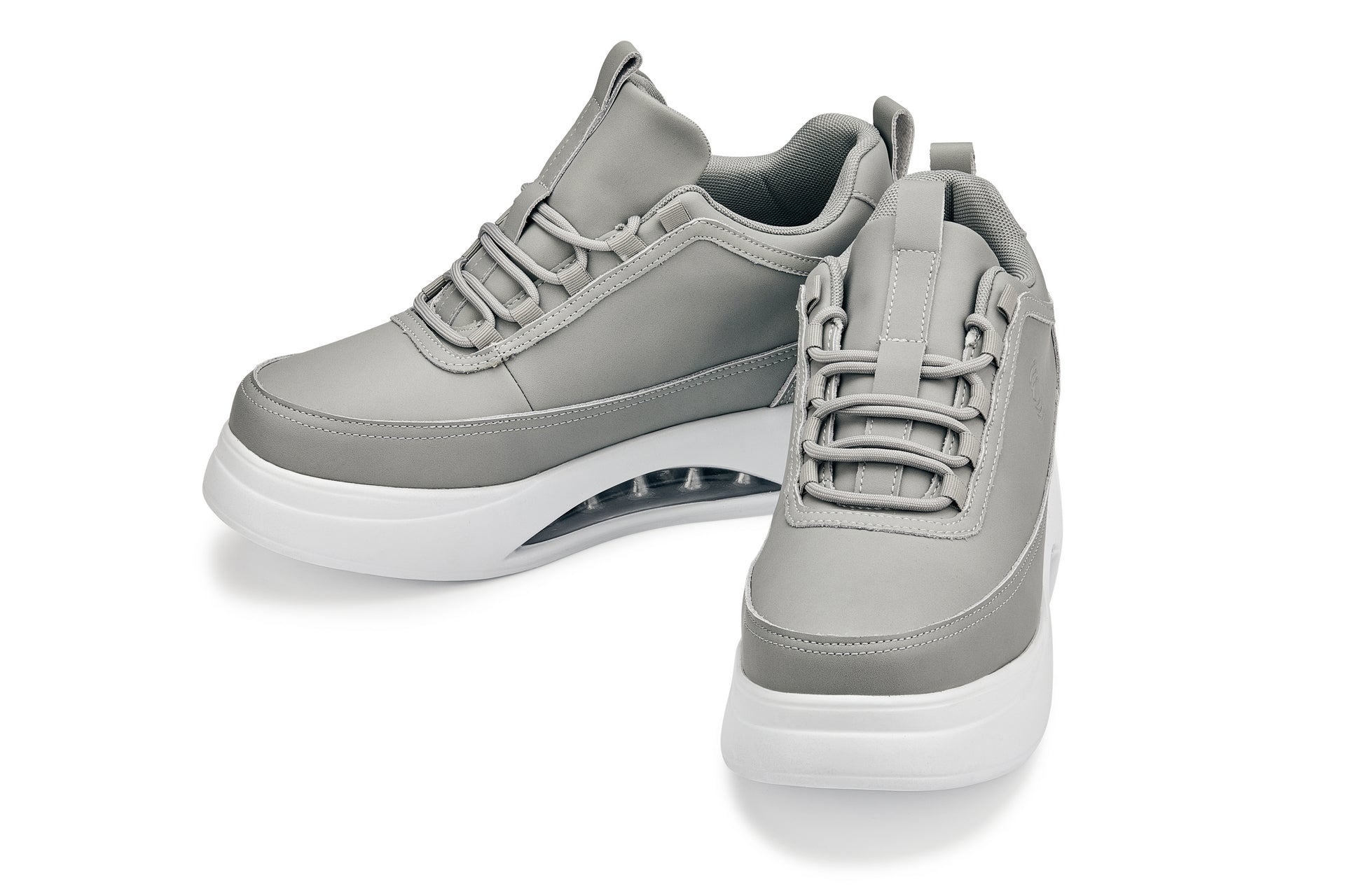 S4927 - 3.2 Inches Taller (Dove Grey) - Chunky Elevated Platform Men's Sneakers