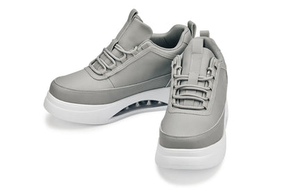 S4927 - 3.2 Inches Taller (Dove Grey) - Chunky Elevated Platform Men's Sneakers