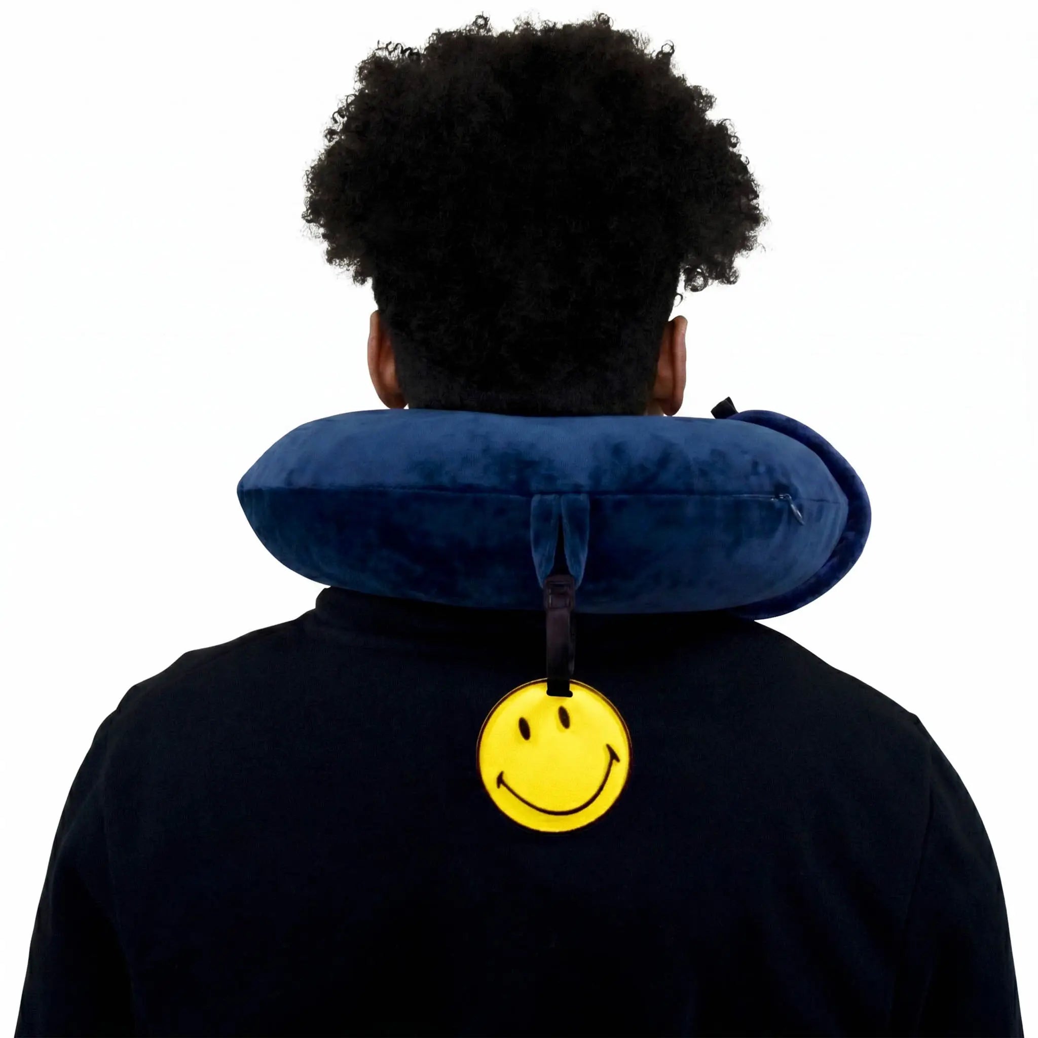 Smiley Patch Memory Foam Travel Neck Pillow