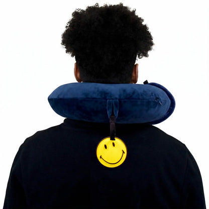 Smiley Patch Memory Foam Travel Neck Pillow