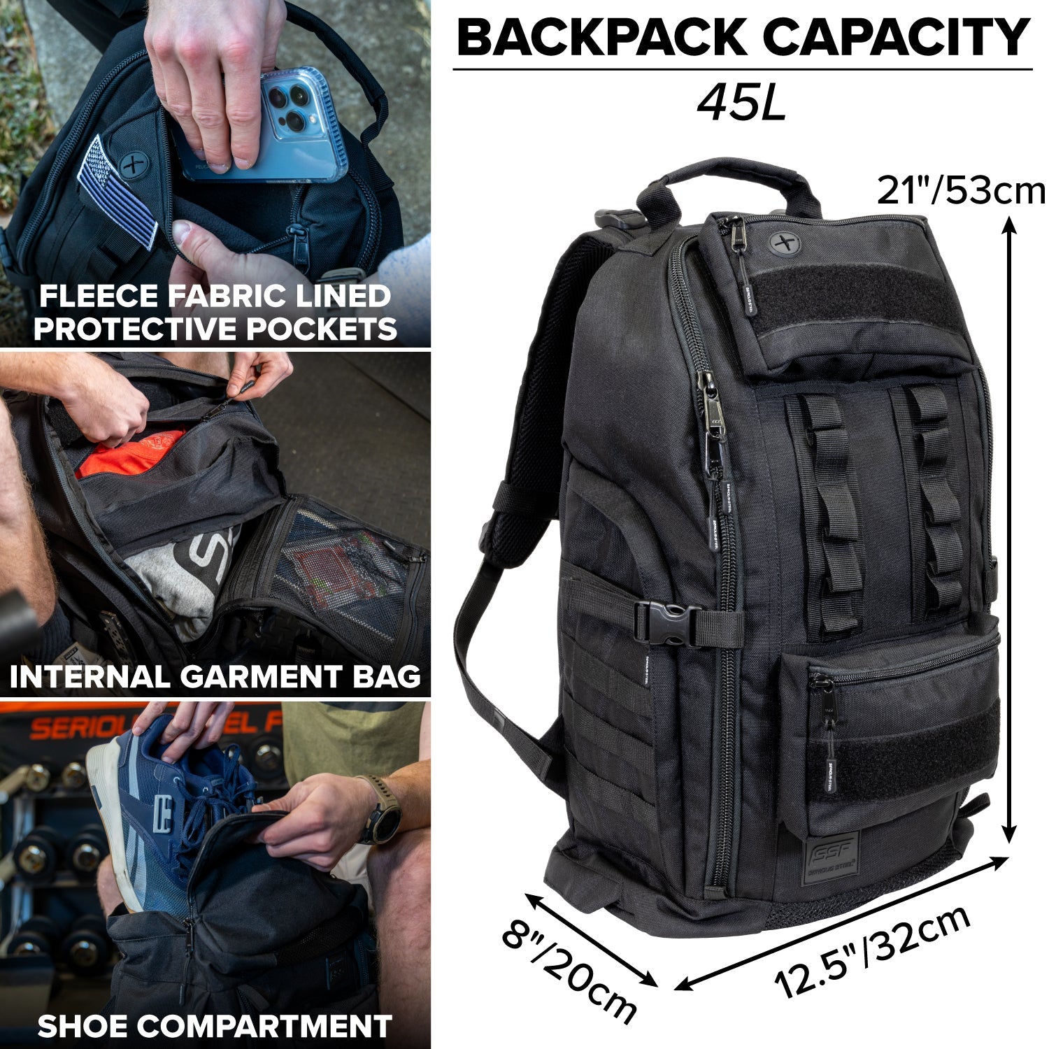 Gym and Travel 45L Backpack