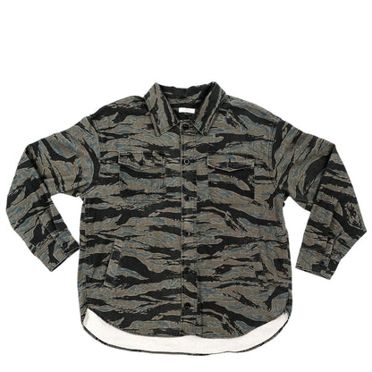 Bucky Camo Split Hem Shirt Jacket