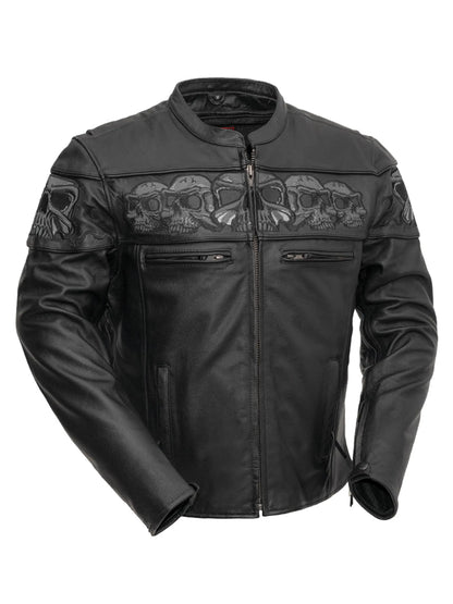 Savage Skulls Men's Motorcycle Leather Jacket