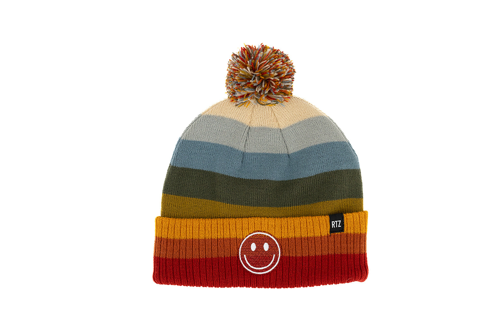 Smiley Pom Pom Beanie Hat