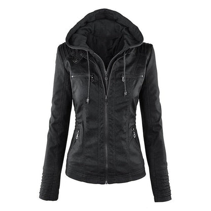 Shenandoah Womens Real Leather Hooded Jacket