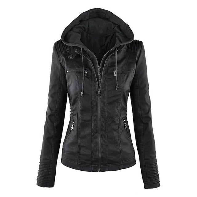 Shenandoah Womens Real Leather Hooded Jacket