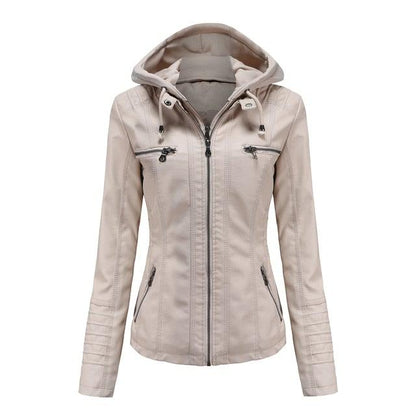 Shenandoah Womens Real Leather Hooded Jacket